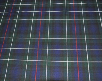 MacKenzie Modern tartan fabric. Poly viscose. Machine Washable. Price per half metre.
