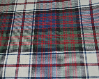 Macdonald Dress Muted Tartan Fabric. 100% 10oz Pure New Wool. Remnant Piece.