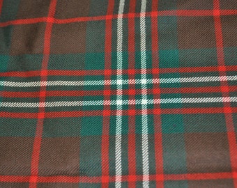 Scott Hunting Modern Tartan Fabric. 100% 10oz Pure New Wool.  Remnant Piece.