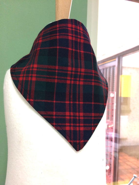 Baby Bandana Dribble Bib Bibs Royal Stewart White Red Tartan Fabric Burp Dress A