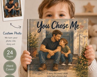 Personalized Bonus Dad Book, Step Dad Gift From Kids, You Chose Me Storybook, Stepdad Fathers Day Gift, Gift For Husband From Wife