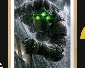 Splinter Cell Blacklist Gaming Poster Wall Art Sam Fisher Night Vision Stealth Gamer Room Decor Digital Download