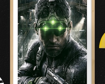 Splinter Cell Blacklist Gaming Poster Wall Art Sam Fisher Night Vision Operative Gamer Room Decor Digital Download
