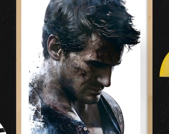 Uncharted 4 Gaming Poster, Video Game Wall Art, Nathan Drake Print, Adventure Gamer Decor, A Thief’s End Poster, Digital Download