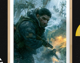 Cold Fear Gaming Poster, Wall Art, Tom Hansen Eastern Spirit Horror Ship, Gamer Decor, Digital Download
