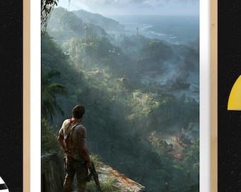 Far Cry 3 Gaming Poster, Wall Art, Jason Brody Rook Islands Jungle, Gamer Decor, Digital Download