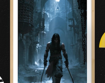 Prince of Persia: Warrior Within Gaming Poster, Wall Art, Prince in Ancient Fortress, Gamer Decor, Digital Download