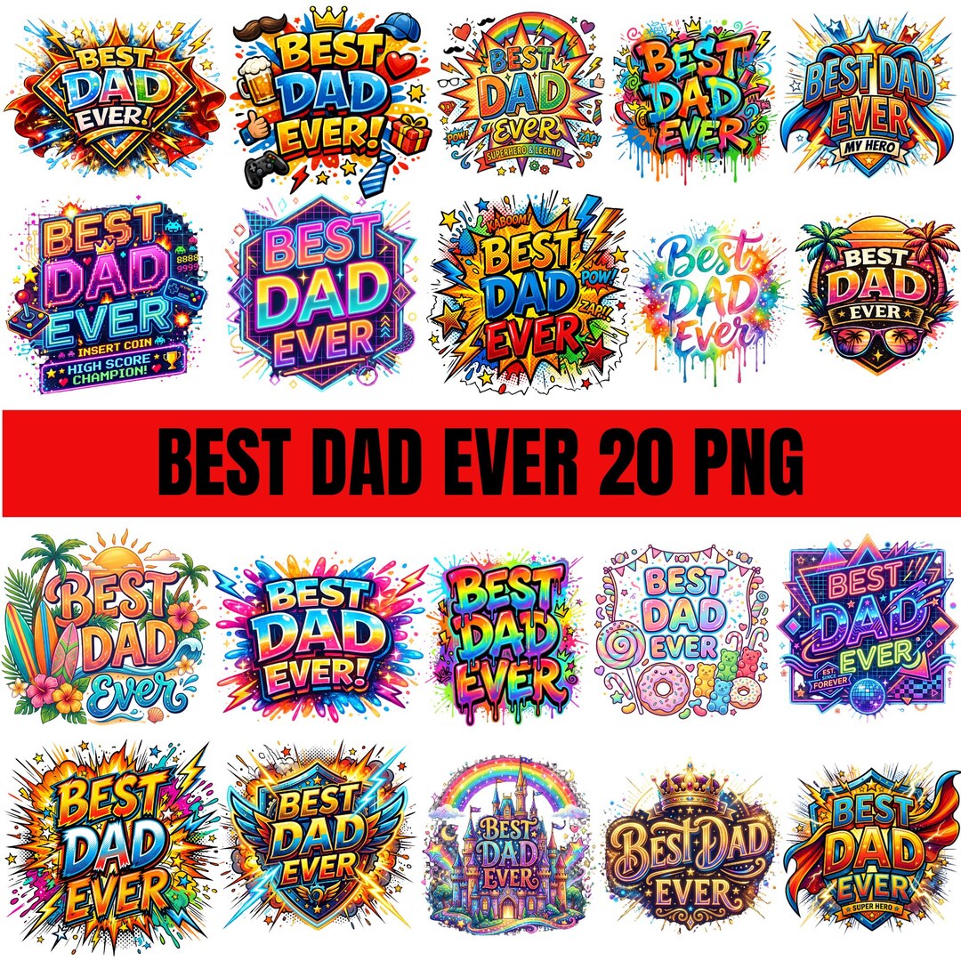Best Dad Ever PNG | Fathers Day Sublimation Design | Dad Shirt PNG ...