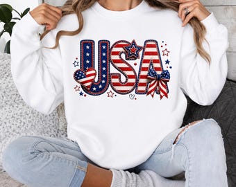 USA PNG-fil | Patriotiska Seersucker-stjärnor med bågar PNG | Fjärde juli-clipart | Nedladdning av amerikansk flagga med sublimering