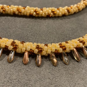 Cream and Copper Countess Kumihimo Necklace