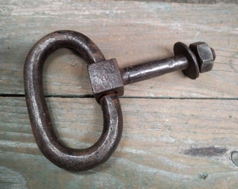 Heurtoir de porte lourd ancien en fer forgé, France x353