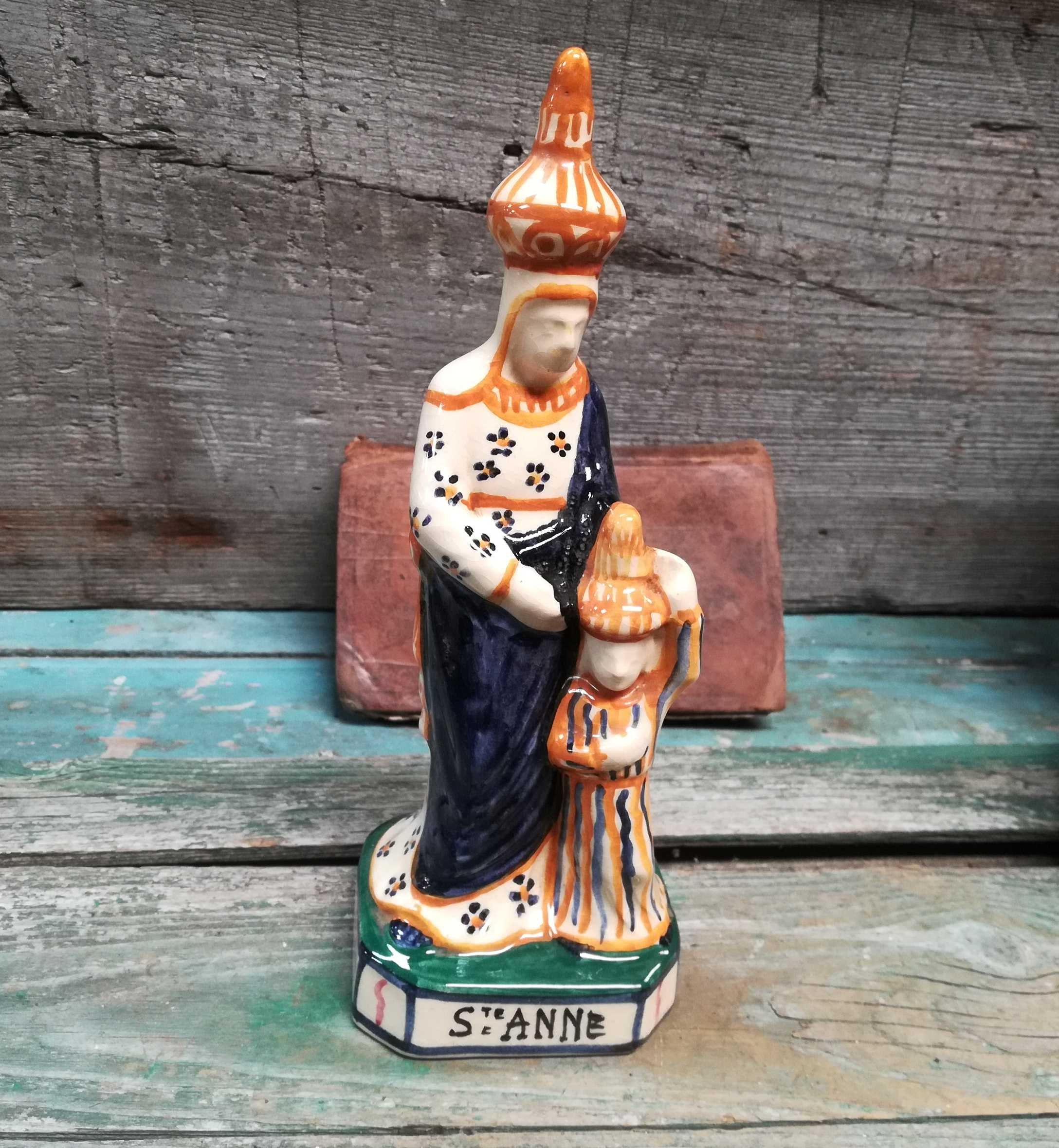 Vintage French Religious HB Quimper Faience Sainte Anne Etsy