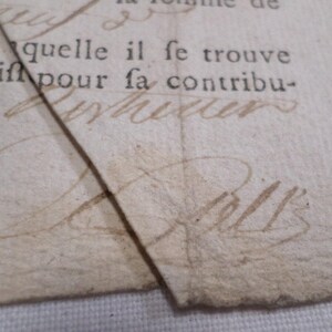 Ancien document juridique Reçu fiscal local 1 page daté 1795 v878 image 4