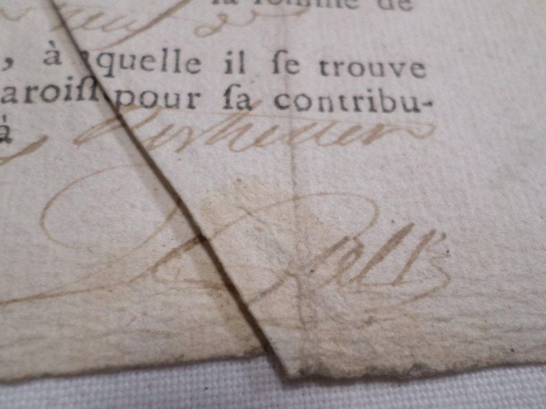 Ancien document juridique Reçu fiscal local 1 page daté 1795 v878 image 4