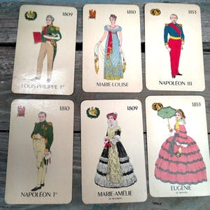 Disfraz de Napoleón, juego de cartas francés vintage, siglo XIX (x129)