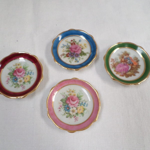 Limoges Dollhouse Plates Miniature set of 4 (v115)