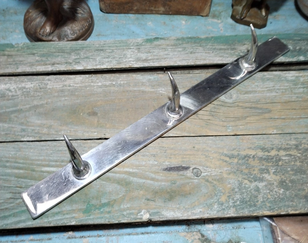 French Vintage Metal Butcher Meat Hook Rack 3 Teeth x276 Etsy