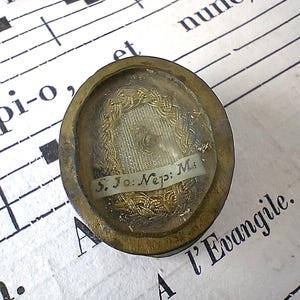 French Antique religious Catholic Reliquary Theca Saint Joannes Nepomuk (x473)