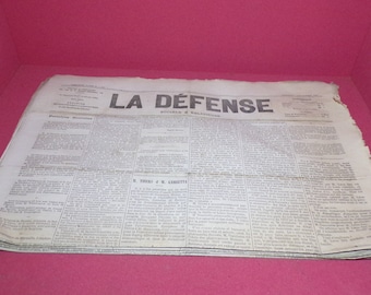 French Antique Newspaper from 1878