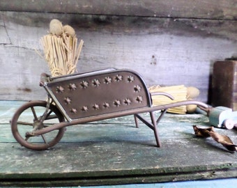 French Antique Copper Jardinière Wheelbarrow t568