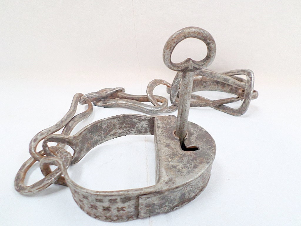 Rare French Antique Convict Shackles Chains Irons with lock Etsy