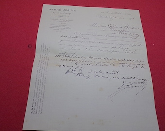 French antique Stockbroker Financial letter dated 14 janvier 1911 Fom an investment s836