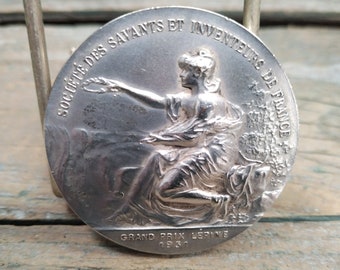 Médaille d'argent bronze antique français Grand Prix Lépine 1931 (x365)