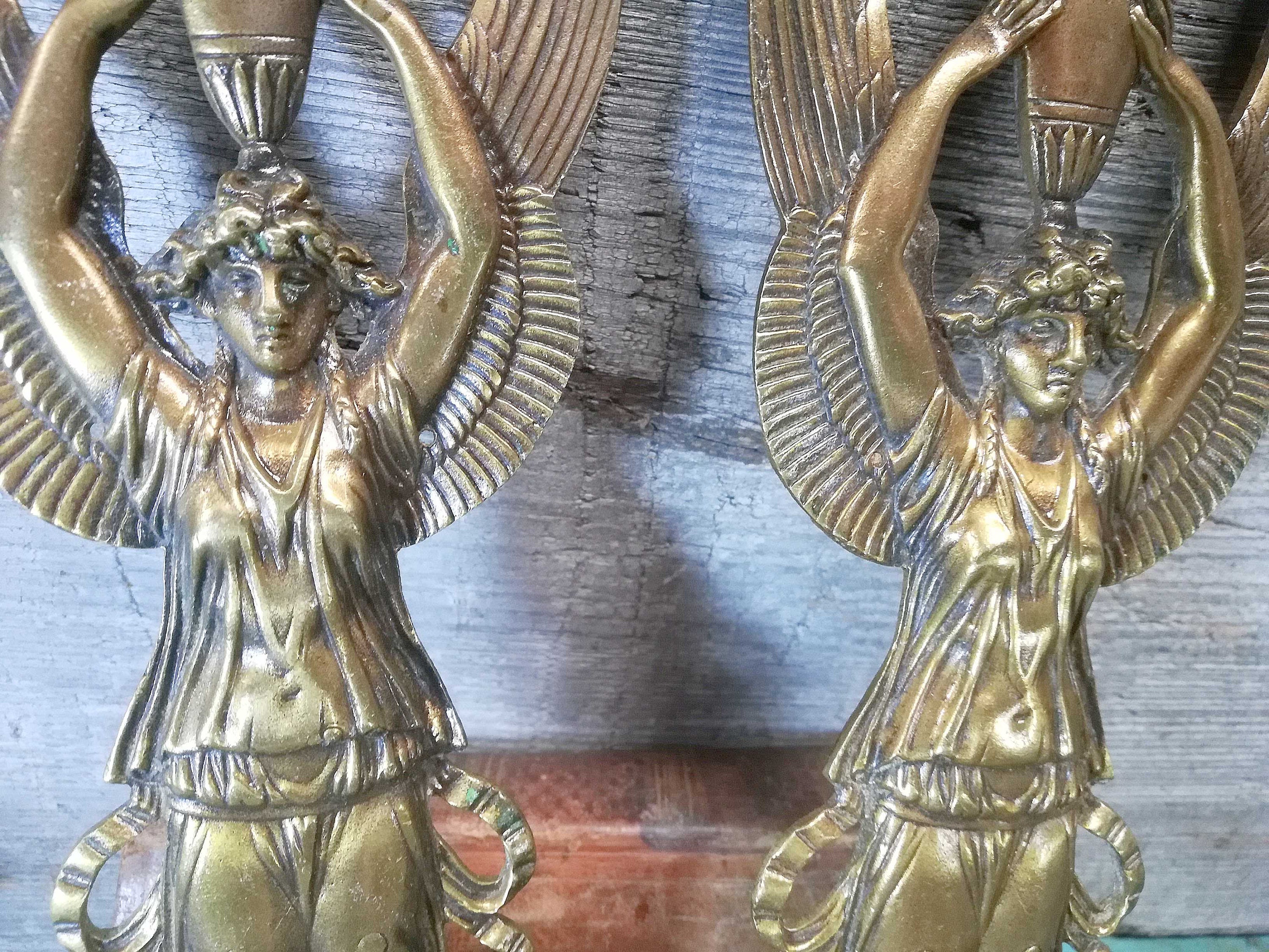 Gilt Bronze Brass Furniture ornament Ormulu Winged Woman s529 Etsy