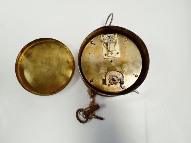 French Antique Brass Alarm Clock 1800s W624 Etsy