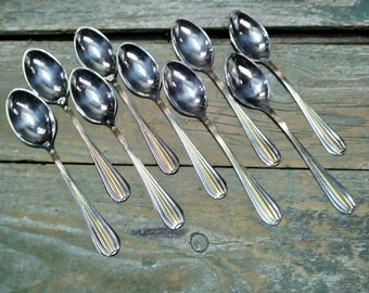 Set of 9 French Vintage Moka / Demitasse Spoons (x303)