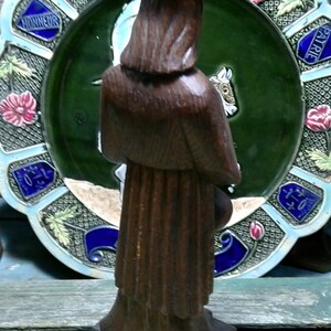 Statue sculpture en bois française Saint Erwan x291 image 5