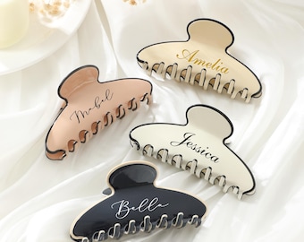 Pinza para el cabello con nombre personalizado, pinza para el cabello grabada a medida, regalo para damas de honor, accesorio para el cabello con nombre personalizado, accesorio para bodas, regalo de cumpleaños