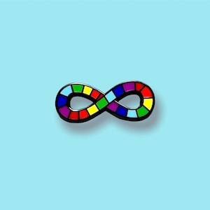 Mini Neurodiversity Pride Infinity Rainbow Enamel Pin Brooch Autism Autistic 1 inch image 1