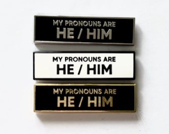 Mis pronombres son él/ella PIN PEQUEÑO PIN RECTANGULAR DE 3,8 cm (1,5 pulgadas) DE ESMALTE