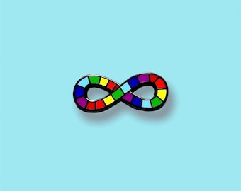 Mini Neurodiversity Pride Infinity Rainbow Enamel Pin Brooch Autism Autistic 1 inch