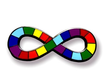Neurodiversity Pride 1.5 Inch Infinity Rainbow Enamel Pin Brooch Autism Autistic