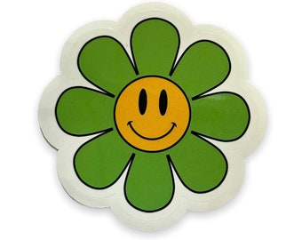 DISCONTINUED -In Stock- Green Flower Power Vinyl Sticker