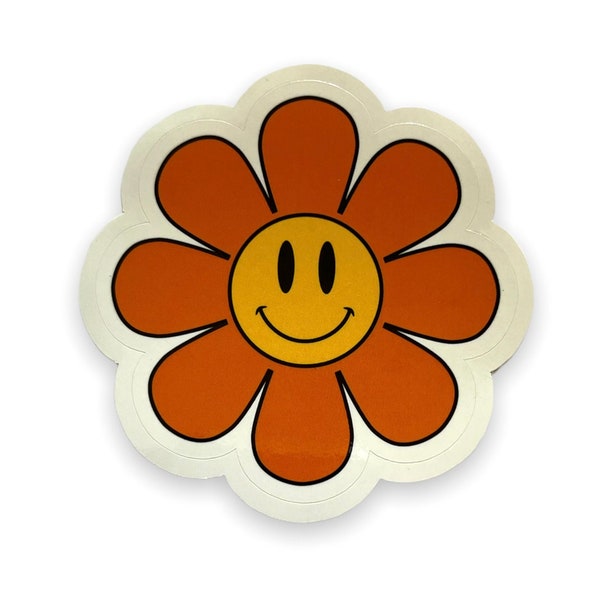 DISCONTINUED -In Stock- Orange Flower Power Vinyl Sticker