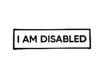 Ich bin Behinderte KLEINE GRÖSSE PIN 1,5 Zoll Kommunikation Identität Emaille Pin