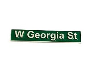 UTGÅNG - W Georgia St Vancouver BC gatuskylt souvenir emaljnål