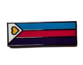 Discontinued Polyamorous Polyamory Polyam Pride 1.5 Inch LGBTQIA2+ Pride Flag Enamel Pin