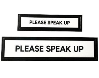 Please Speak Up Communication Vinyl Stickers Set of 2