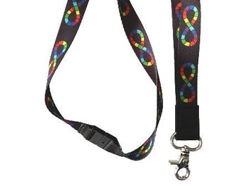 Neurodiversity Pride Lanyard, Autism Lanyard, Autistic Pride Lanyard, Rainbow Infinity Lanyard