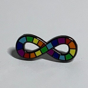 Mini Neurodiversity Pride Infinity Rainbow Enamel Pin Brooch Autism Autistic 1 inch image 2