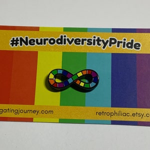 Mini Neurodiversity Pride Infinity Rainbow Enamel Pin Brooch Autism Autistic 1 inch image 5