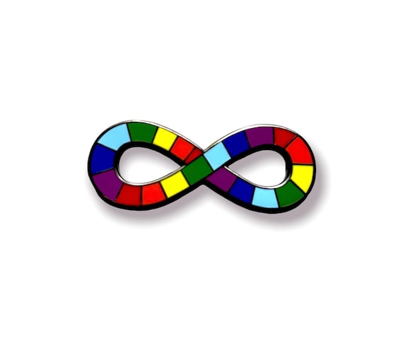 Neurodiversity Pride 1.5 Inch Infinity Rainbow Enamel Pin Brooch Autism Autistic