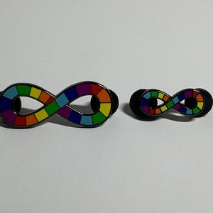 Mini Neurodiversity Pride Infinity Rainbow Enamel Pin Brooch Autism Autistic 1 inch image 6