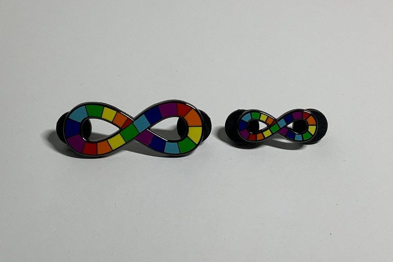 Mini Neurodiversity Pride Infinity Rainbow Enamel Pin Brooch Autism Autistic 1 inch image 6