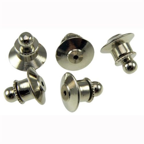 Silver Deluxe Secure Locking Pin Back Clasp Clutches Backings