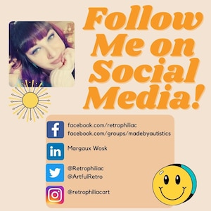 May include: A graphic with a smiling face and text that reads "Follow Me on Social Media!" with links to social media accounts for Facebook, LinkedIn, Twitter, and Instagram.